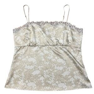 New York & Company Cream Floral Cami Lace Size Large NWT